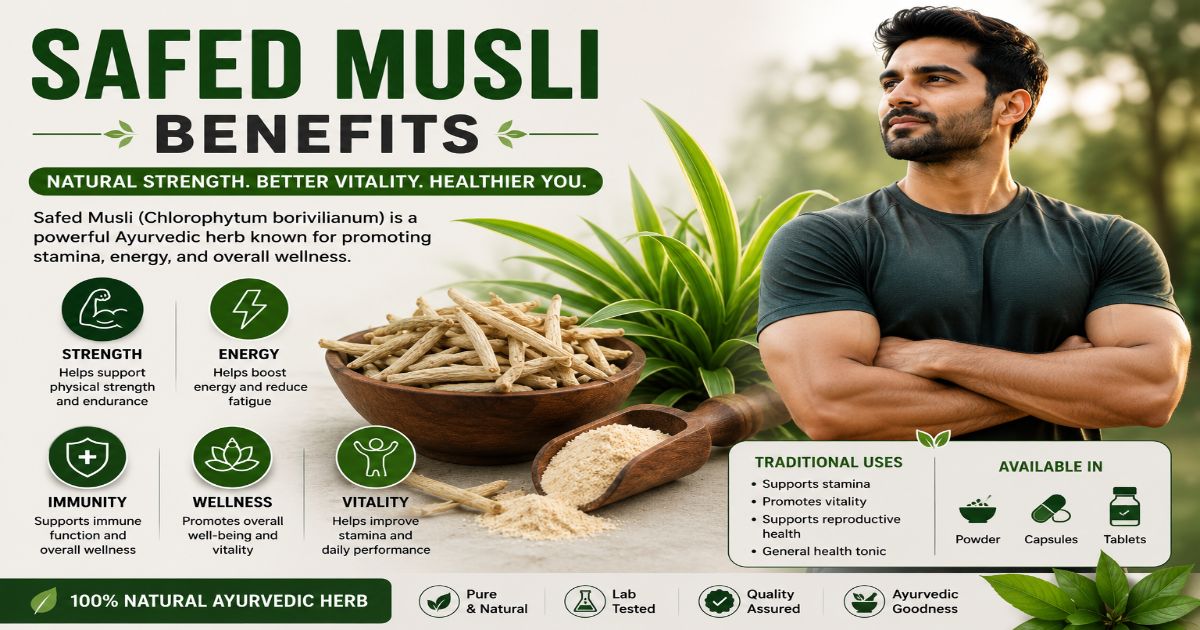 Safed Musli: Benefits, Uses, Side Effects, and How to Take It
