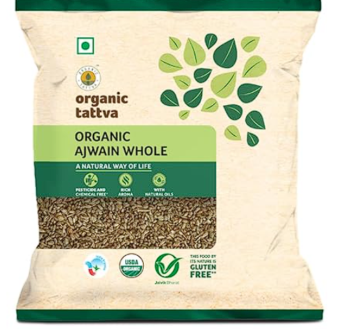 Organic Tattva Ajwain 100gm | Pure Ajwain | Premium Carom Seeds Naturally Processed from Farm-Fresh Seeds for Healthy Cooking & Authentic Flavor