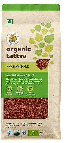 Organic Tattva, Organic Ragi Whole - 500 gram | 100% Organic, Gluten Free and NO Preservatives