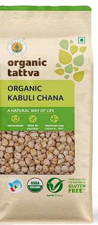 Organic Tattva Kabuli Chana | Premium Whole Chickpeas for Daily Cooking | Smooth Texture and Mild Aroma | Kabuli Chana 500g Pack